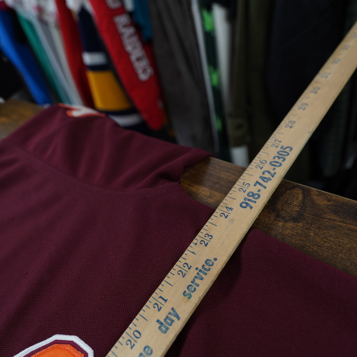 (L) Vintage Colosseum Virginia Tech Hokies Baseball Jersey Mens Large Maroon Orange