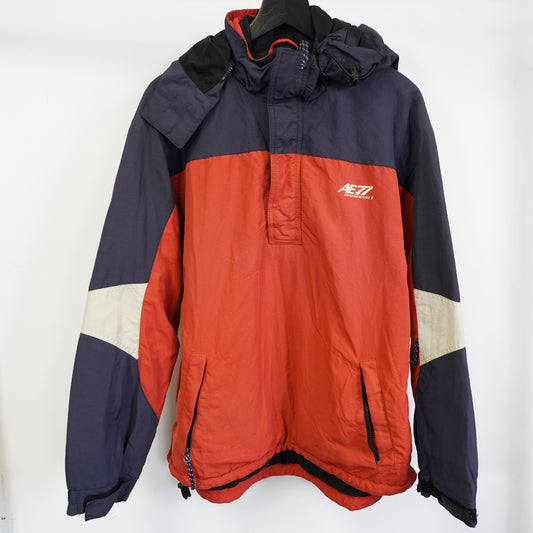 (L) Vintage American Eagle AE77 Performance Ski Jacket Red Navy Blue Y2K Anorak L