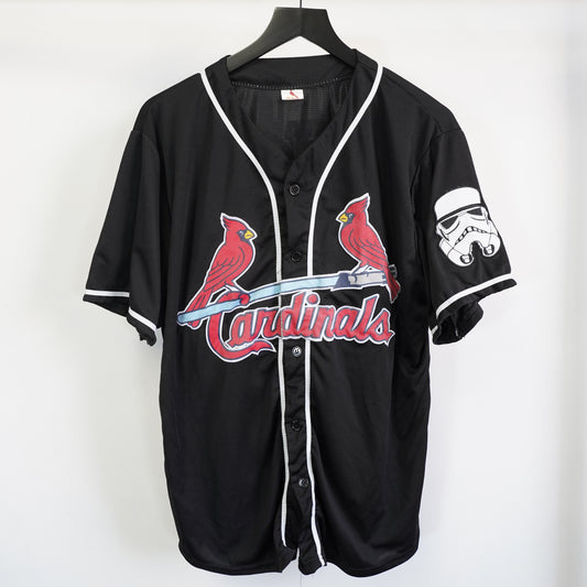 (XL) St Louis Cardinals Star Wars Night Baseball Jersey Mens XL Black Stormtrooper