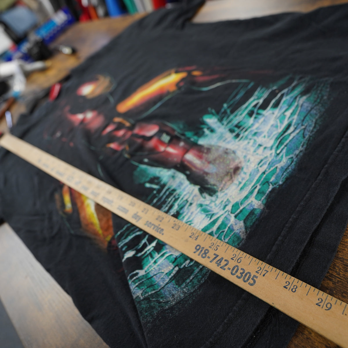 (L) Vintage 2008 Iron Man Marvel T-Shirt Mens Large Black Movie Promo Graphic Tee