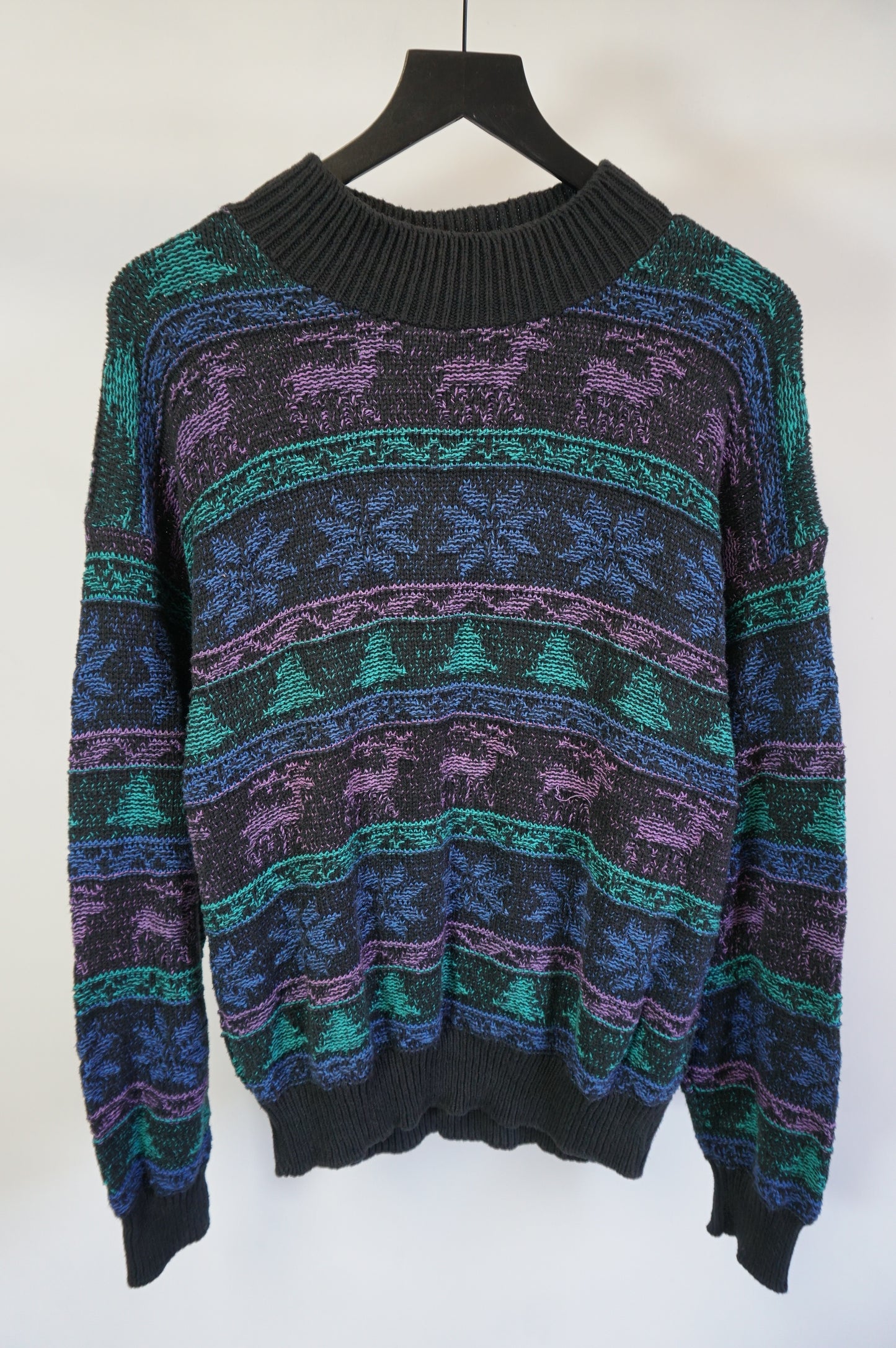 (M) Vtg Aquaberry Knit Sweater