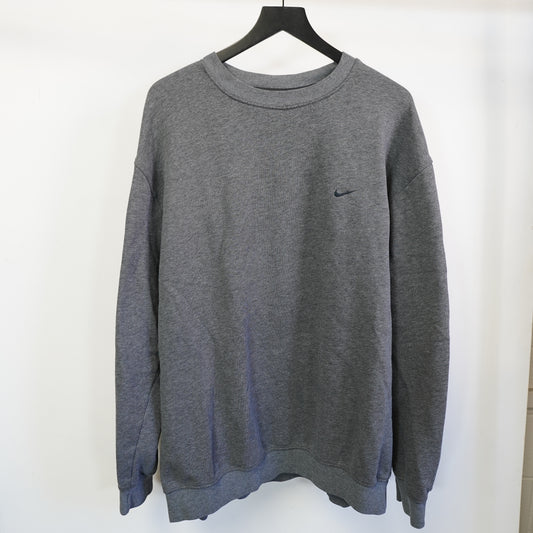(XXL) Vintage Nike Crewneck Sweatshirt Mens XXL Grey Y2K Embroidered Swoosh Pullover