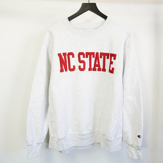 (L) Champion Reverse Weave NC State Sweatshirt Mens Large Gray Crewneck Stitched