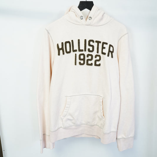 (XL) Hollister 1922 Vintage Y2K Stitched Logo Hoodie Light Pink Mens XL