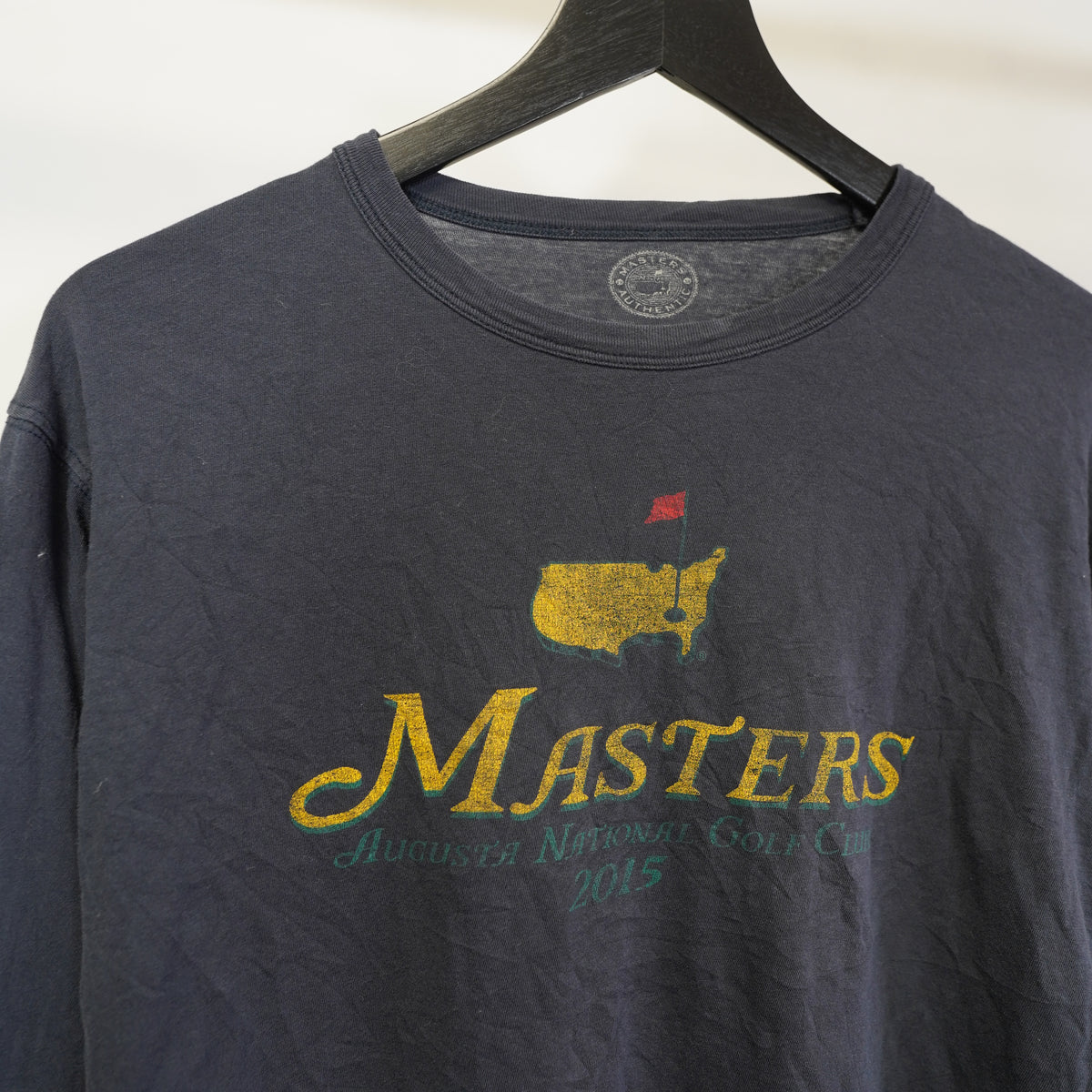 (L) Masters Augusta National Golf Club 2015 Long Sleeve T-Shirt Navy Mens Large