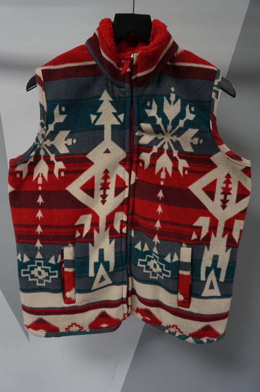 (M) Aztec Christmas Fleece Vest