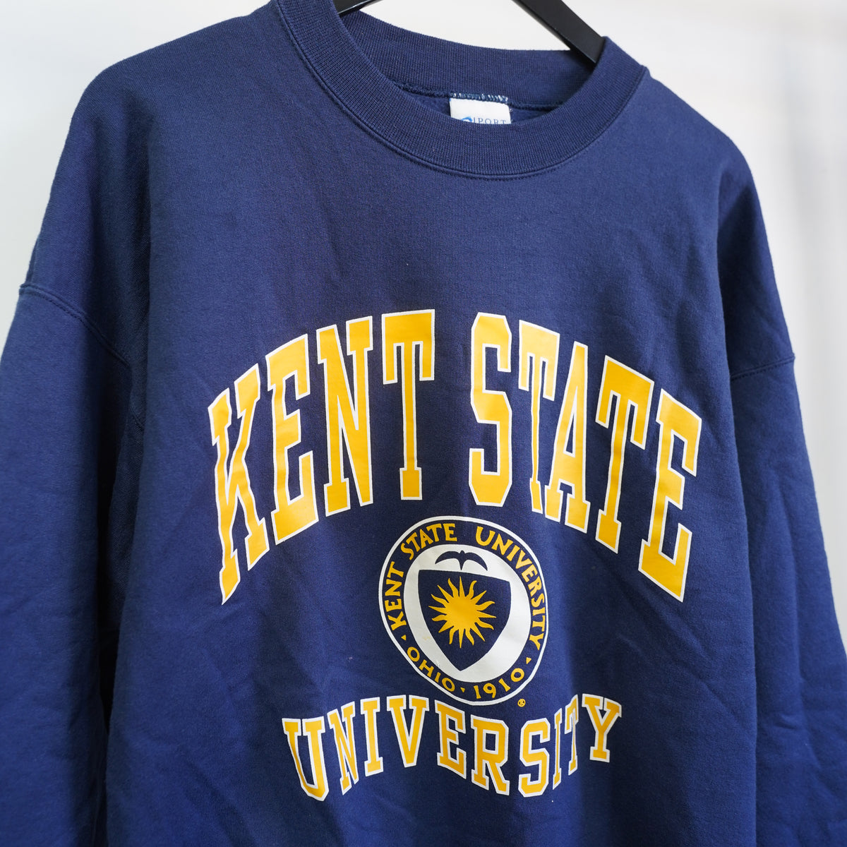 (XL) Vtg Kent State University Sweatshirt Mens XL Navy Blue Crewneck Port and Company