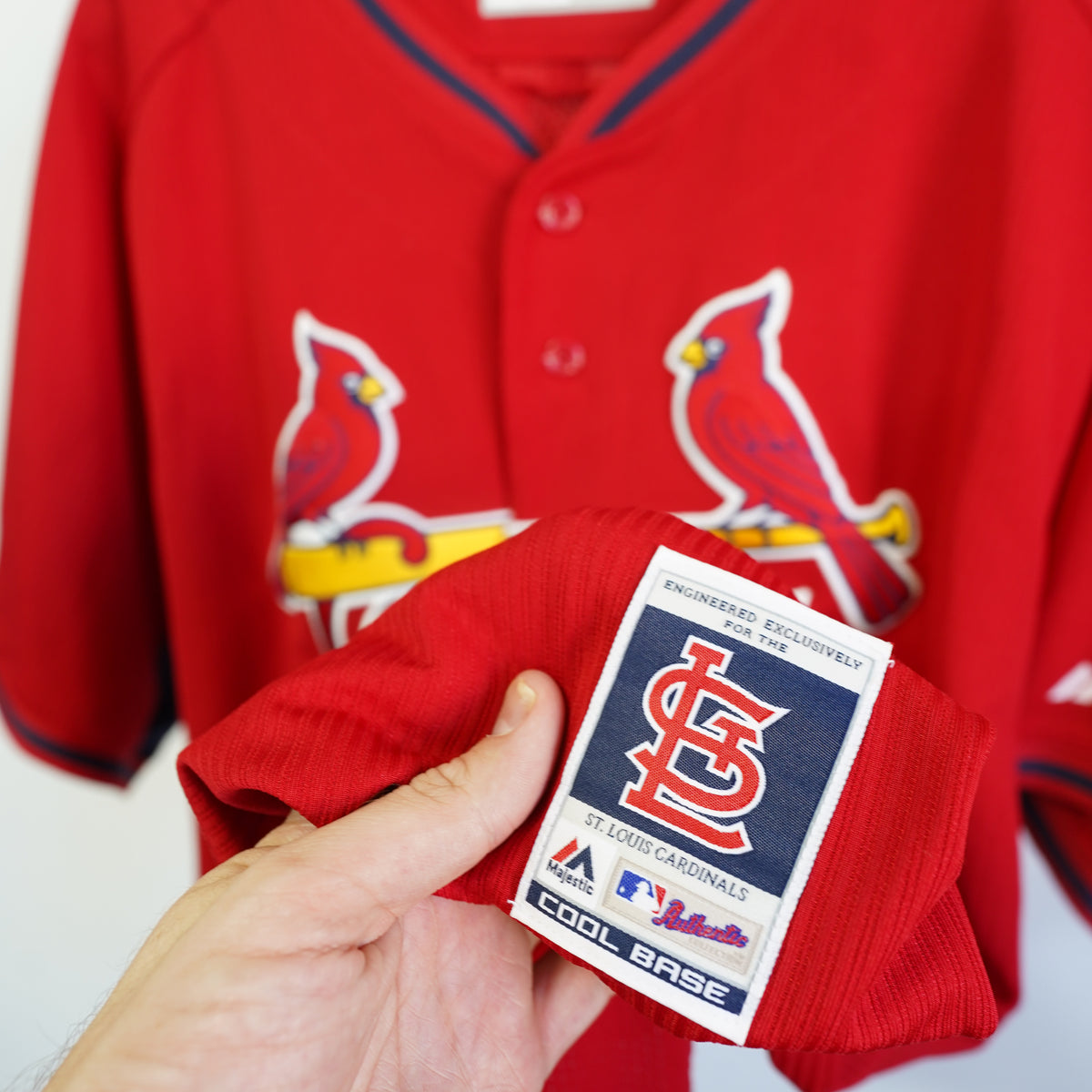 (XL) Majestic St Louis Cardinals Red Authentic Collection Sewn Jersey Mens 48