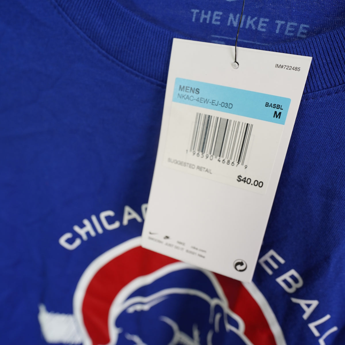 (M) NEW Nike Chicago Cubs Long Sleeve Graphic Tee Royal Blue Mens Medium