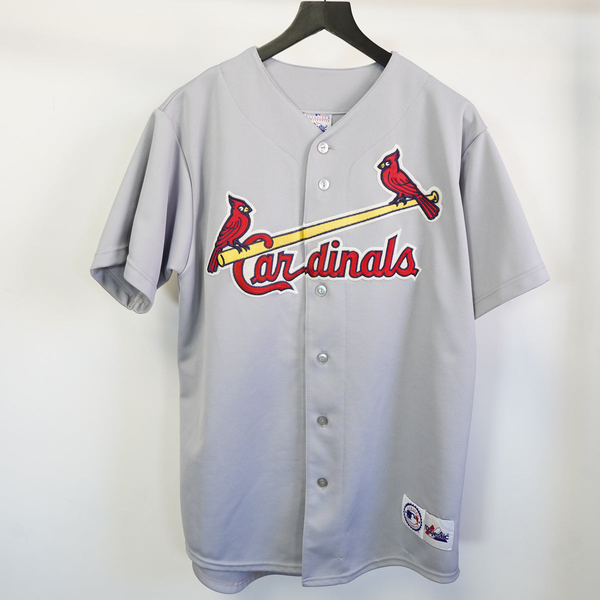 (L) Vintage Majestic St Louis Cardinals Sewn Jersey Mens Large Grey MLB Baseball