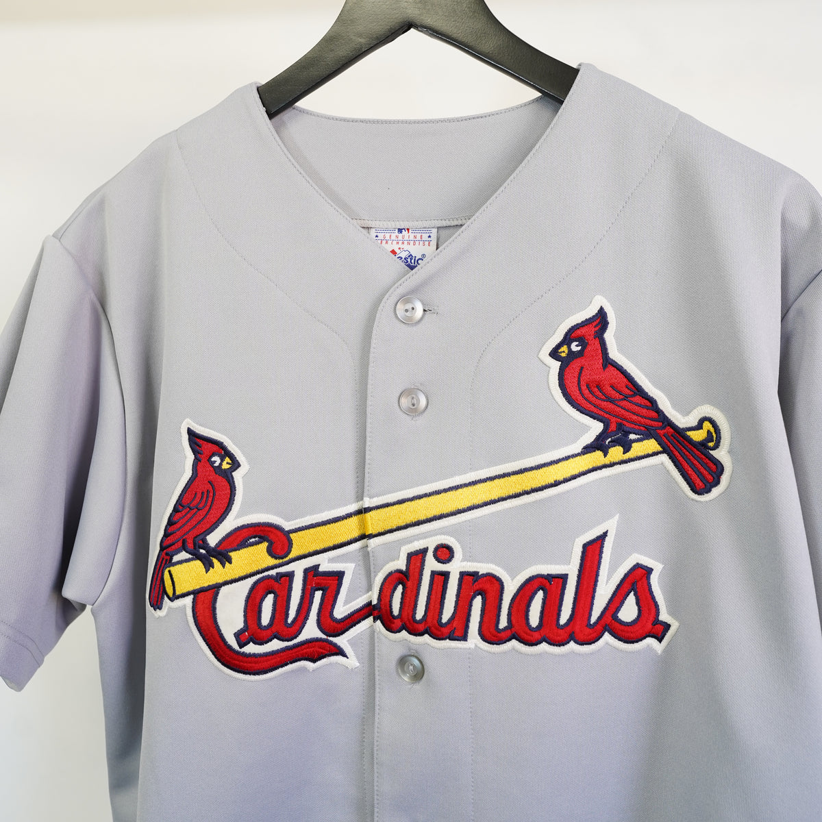 (L) Vintage Majestic St Louis Cardinals Sewn Jersey Mens Large Grey MLB Baseball