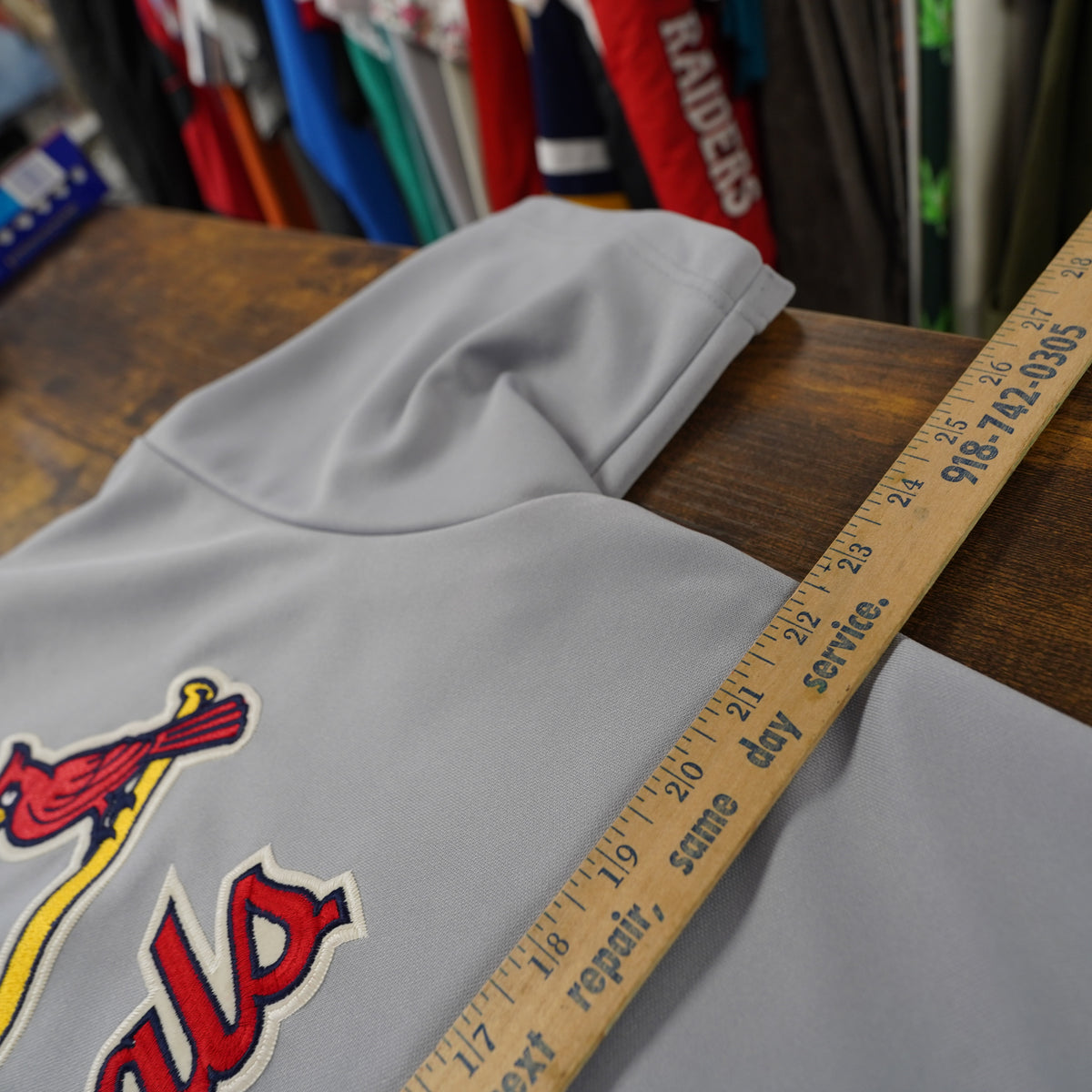 (L) Vintage Majestic St Louis Cardinals Sewn Jersey Mens Large Grey MLB Baseball