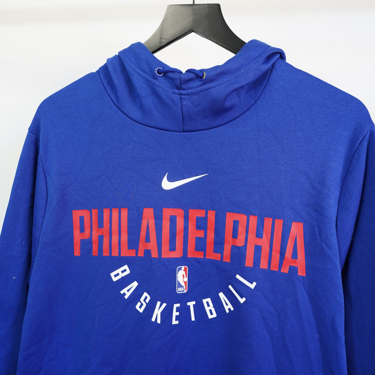 (L) Nike Philadelphia 76ers NBA Basketball Dri-FIT Hoodie Mens Large Blue Fleece