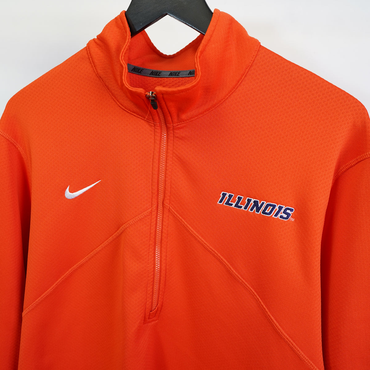 (XL) Nike Illinois Fighting Illini Mens XL Dri-FIT Orange Quarter Zip Pullover