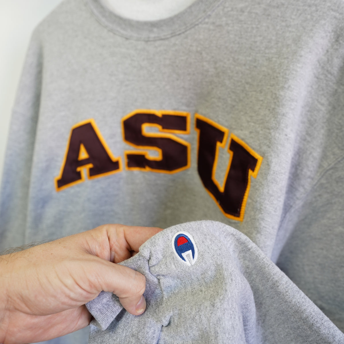 (XL) Vintage Champion ASU Arizona State University Sewn Sweatshirt Gray Mens XL