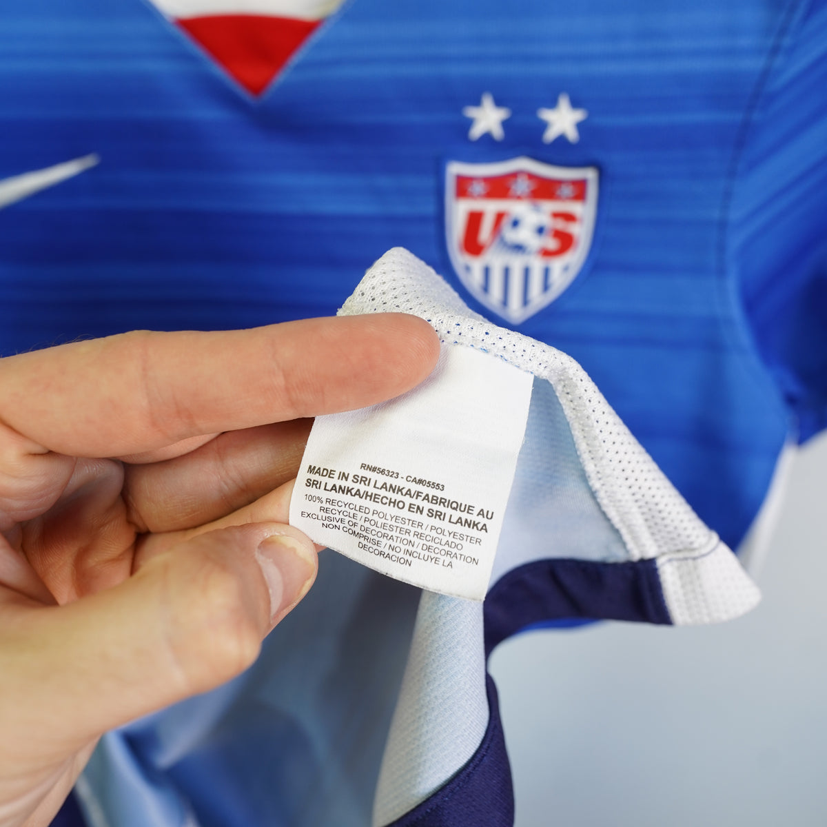 (Women's XS) Nike USWNT 2015 Away Jersey Wambach 20 Blue Gradient Soccer Shirt Womens XS