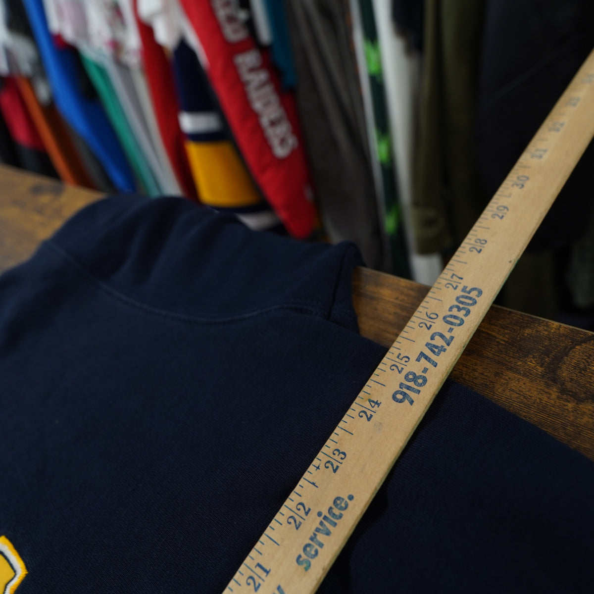(L) Vtg Champion Navy 1775 Sea Warriors Embroidered Hoodie Navy Blue Mens L