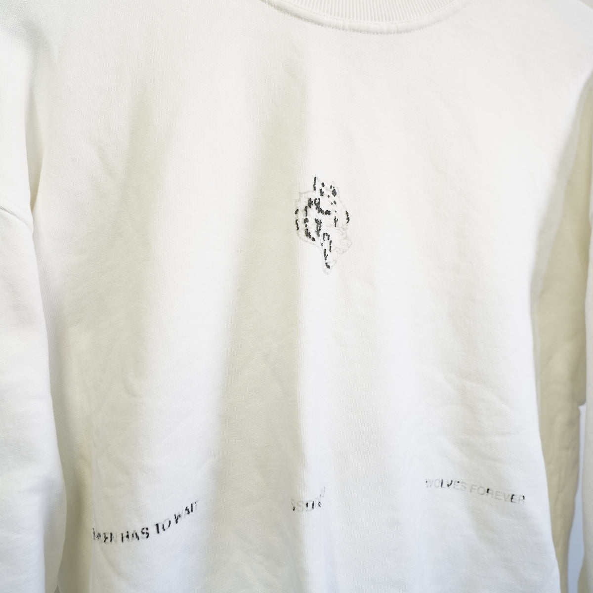 (S) Darc Sport Wolves Forever Heaven Has To Wait White Crewneck Sweatshirt Mens S