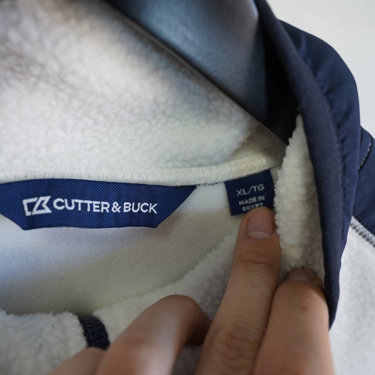 (XL) Cutter & Buck Illinois Fighting Illini Fleece Jacket Mens XL White Navy Full Zip