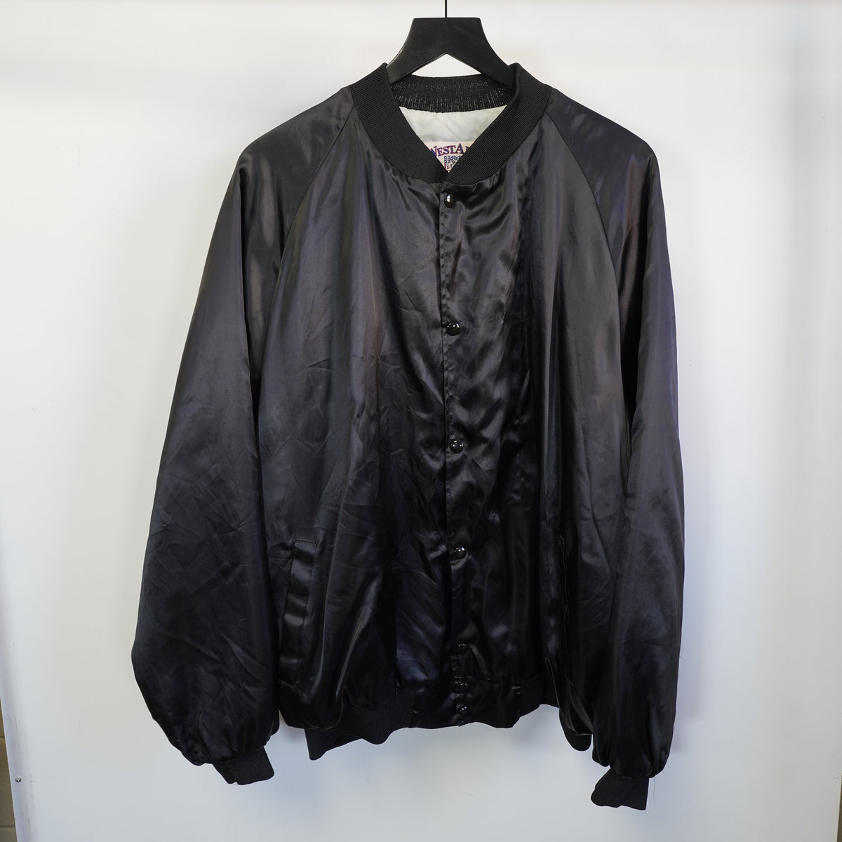 (3XL) Beverly Hills Hunting Club Westark USA Satin Bomber Jacket Black Embroidered 3XL