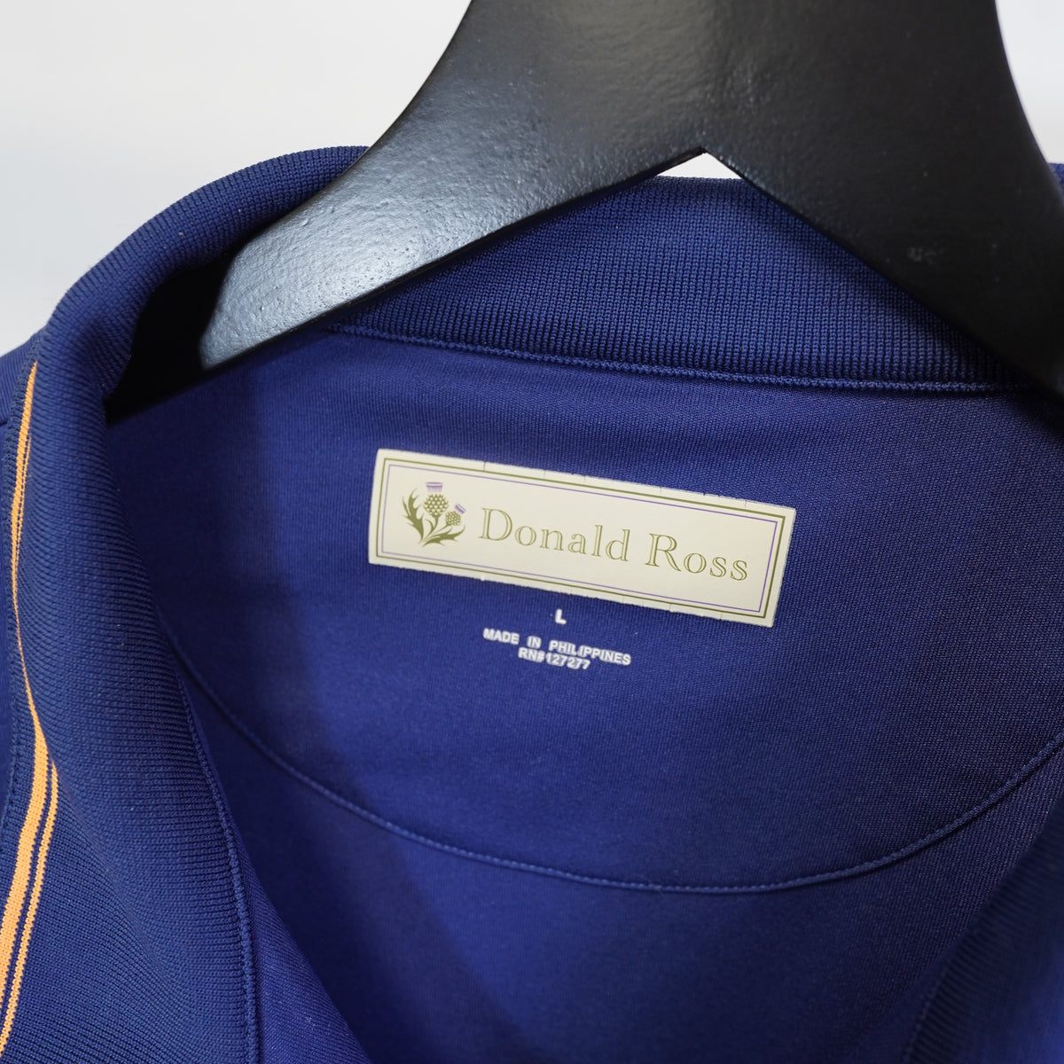 (L) Donald Ross Mens Navy Blue Quarter Zip Golf Pullover OWCC Old Warson Club Large