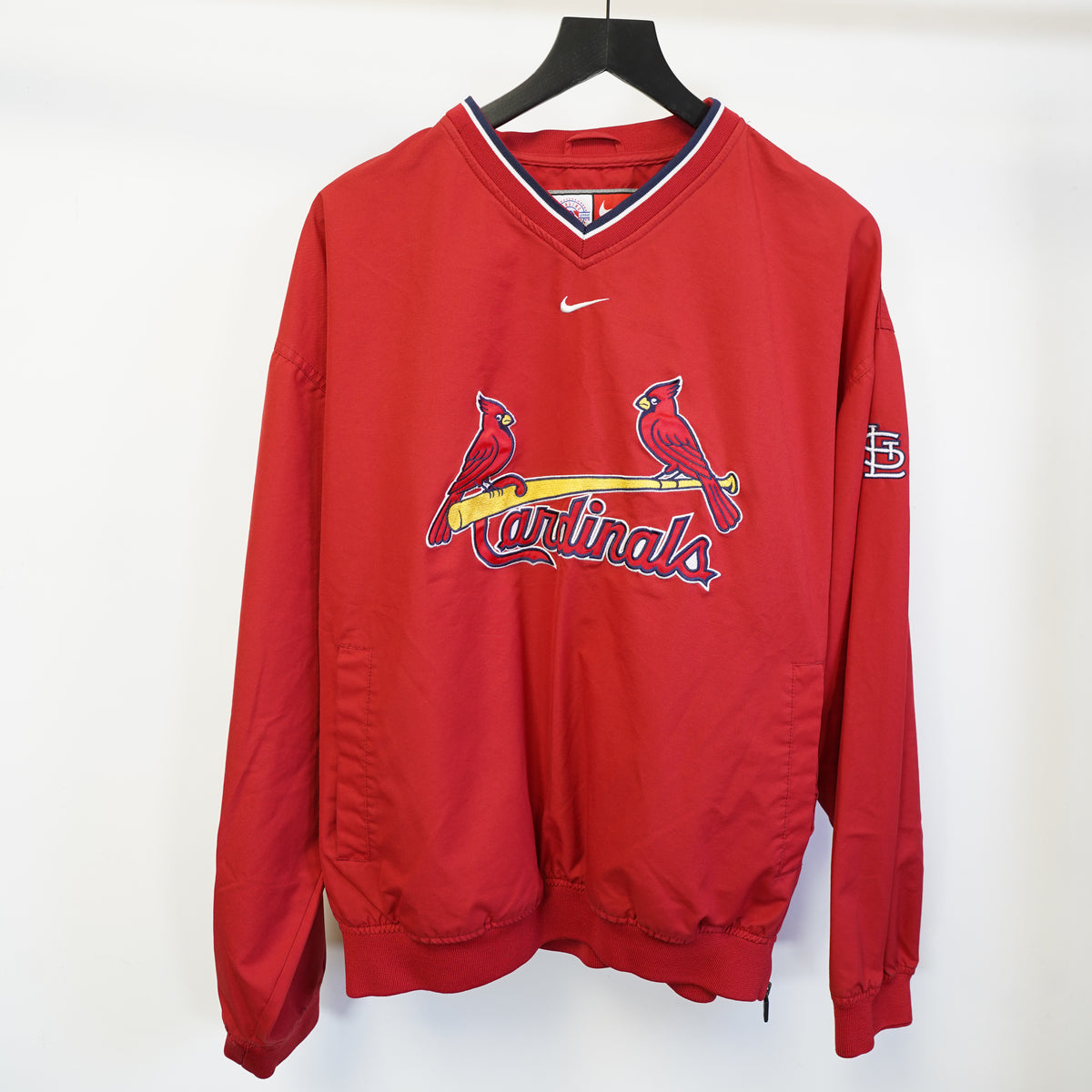 (L) Vintage Nike Center Swoosh St Louis Cardinals MLB Windshirt Red Mens Large 2000s