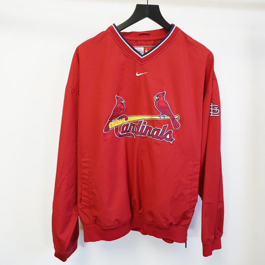(L) Vintage Nike Center Swoosh St Louis Cardinals MLB Windshirt Red Mens Large 2000s