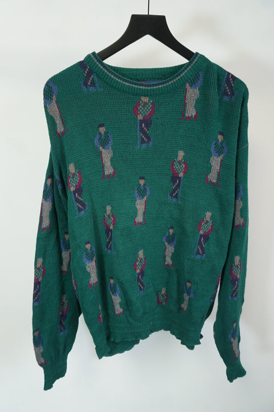(XL/XXL) USA Made Isle of Cotton Knit Golf Sweater