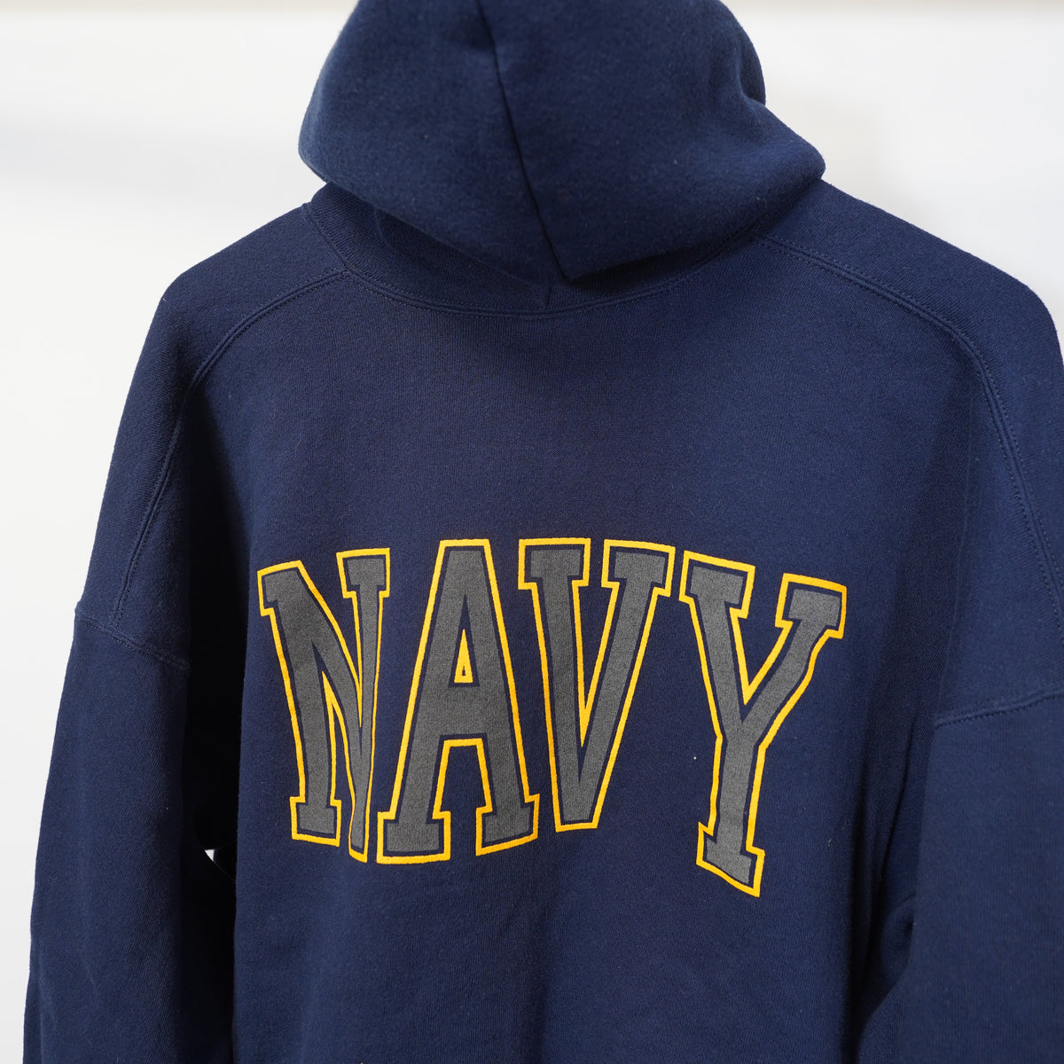 (2XL) Vintage Soffe US Navy Hoodie Mens 2XL Blue Made in USA Sweatshirt Military Seal