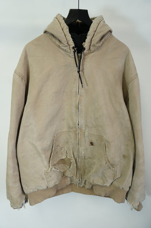 (XXL/3XL) Thrashed Sandstone Carhartt Hooded Jacket
