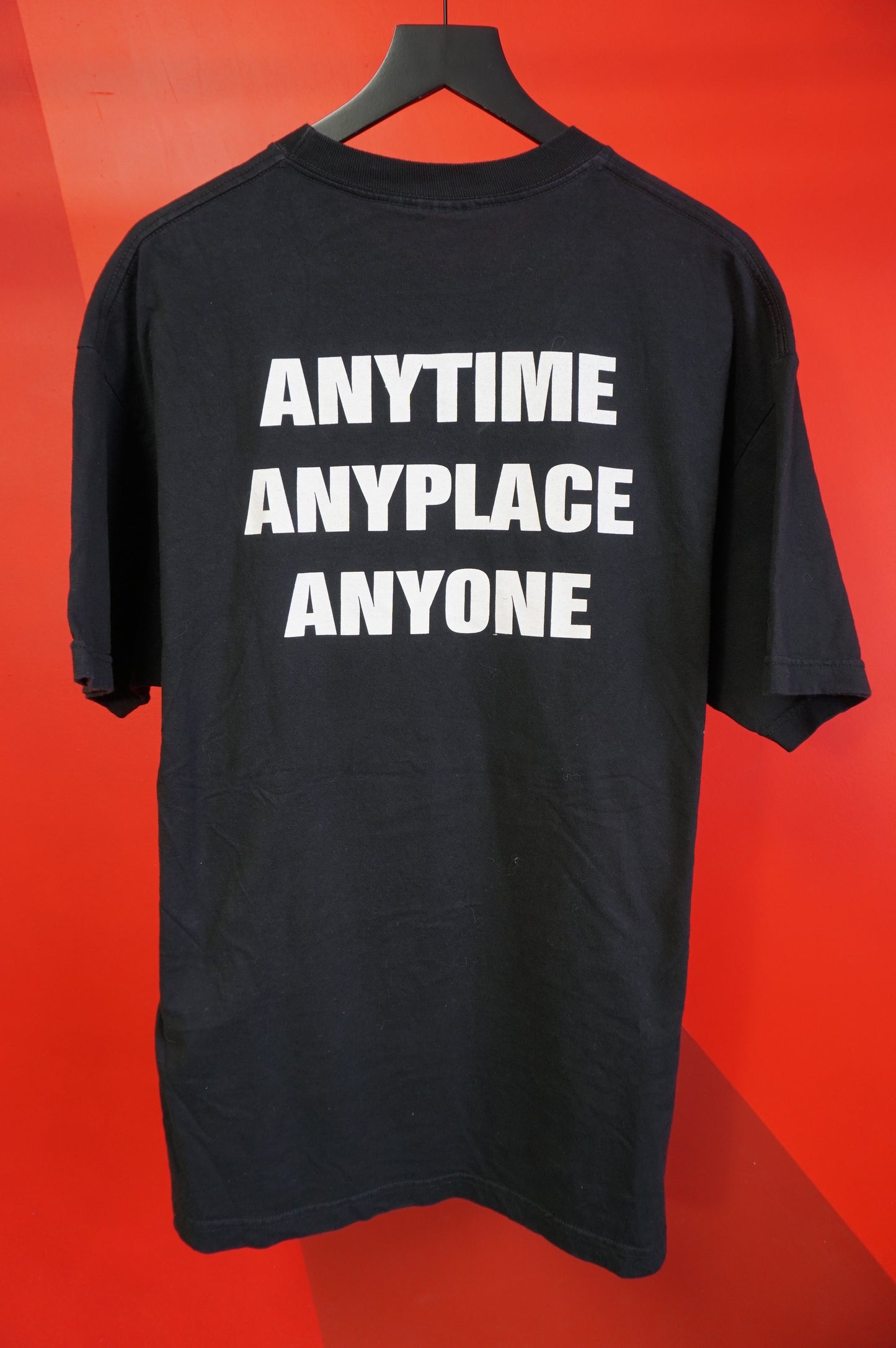 (L) Vtg Kurt Angle Anytime Anyplace Anyone Wrestling T-Shirt