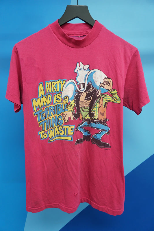 (S) A Dirty Mind Is A Terrible Thing To Waste Gently Thrashed Single Stitch T-Shirt