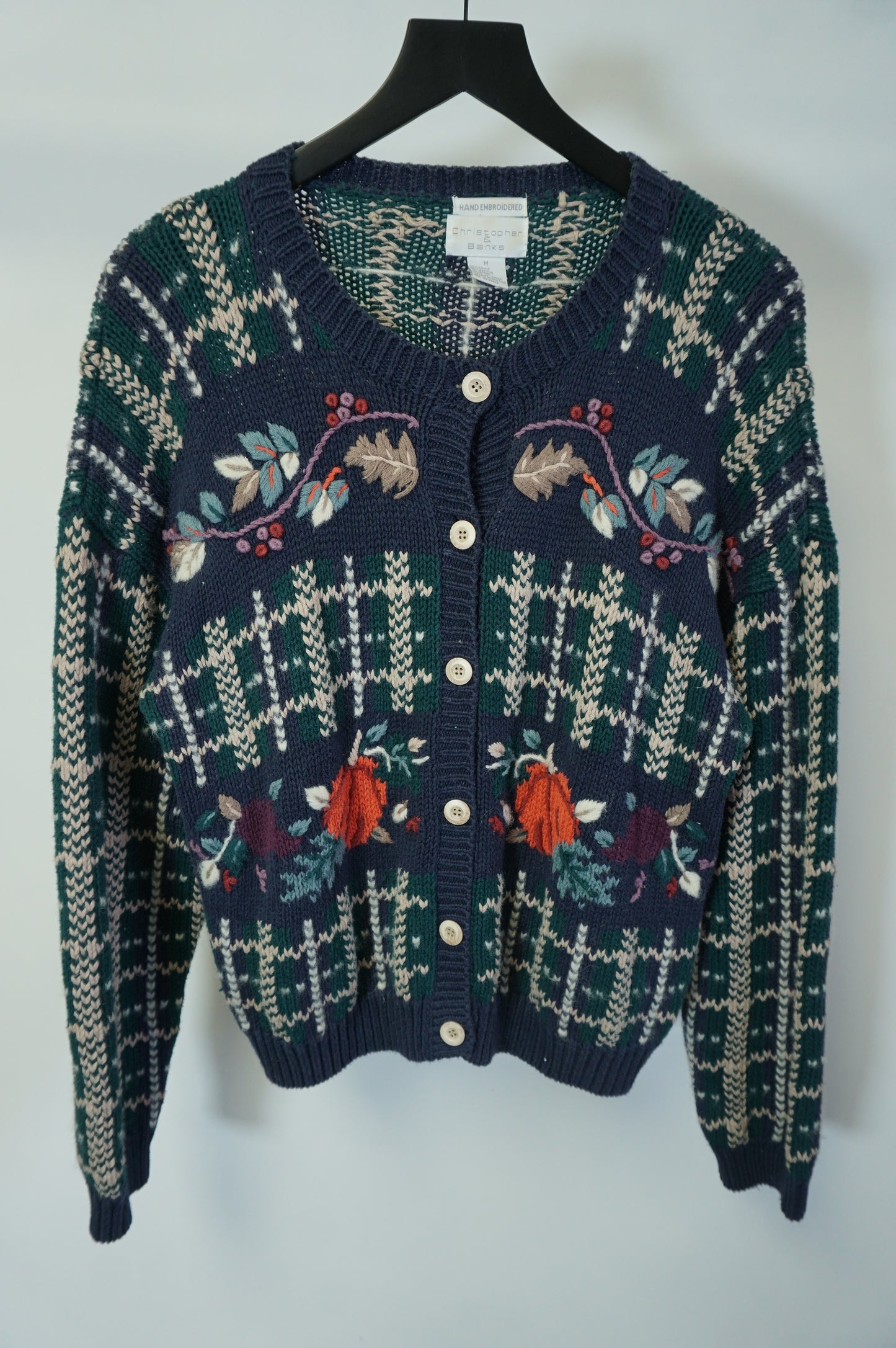(M) Vtg Fall Knit Cardigan