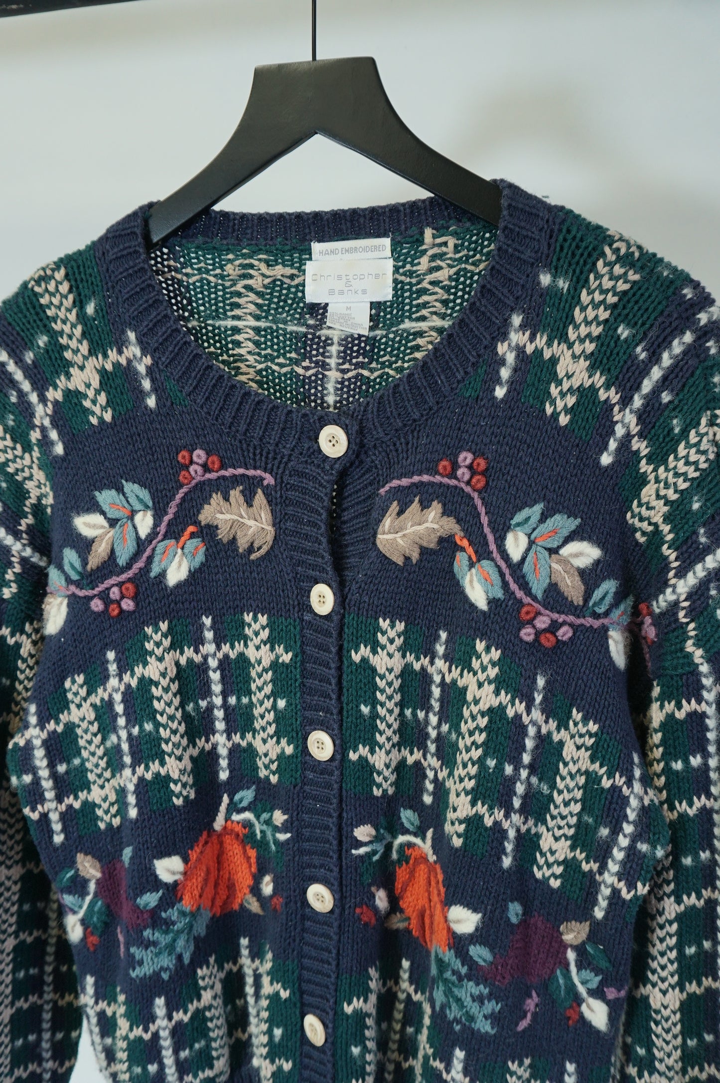 (M) Vtg Fall Knit Cardigan