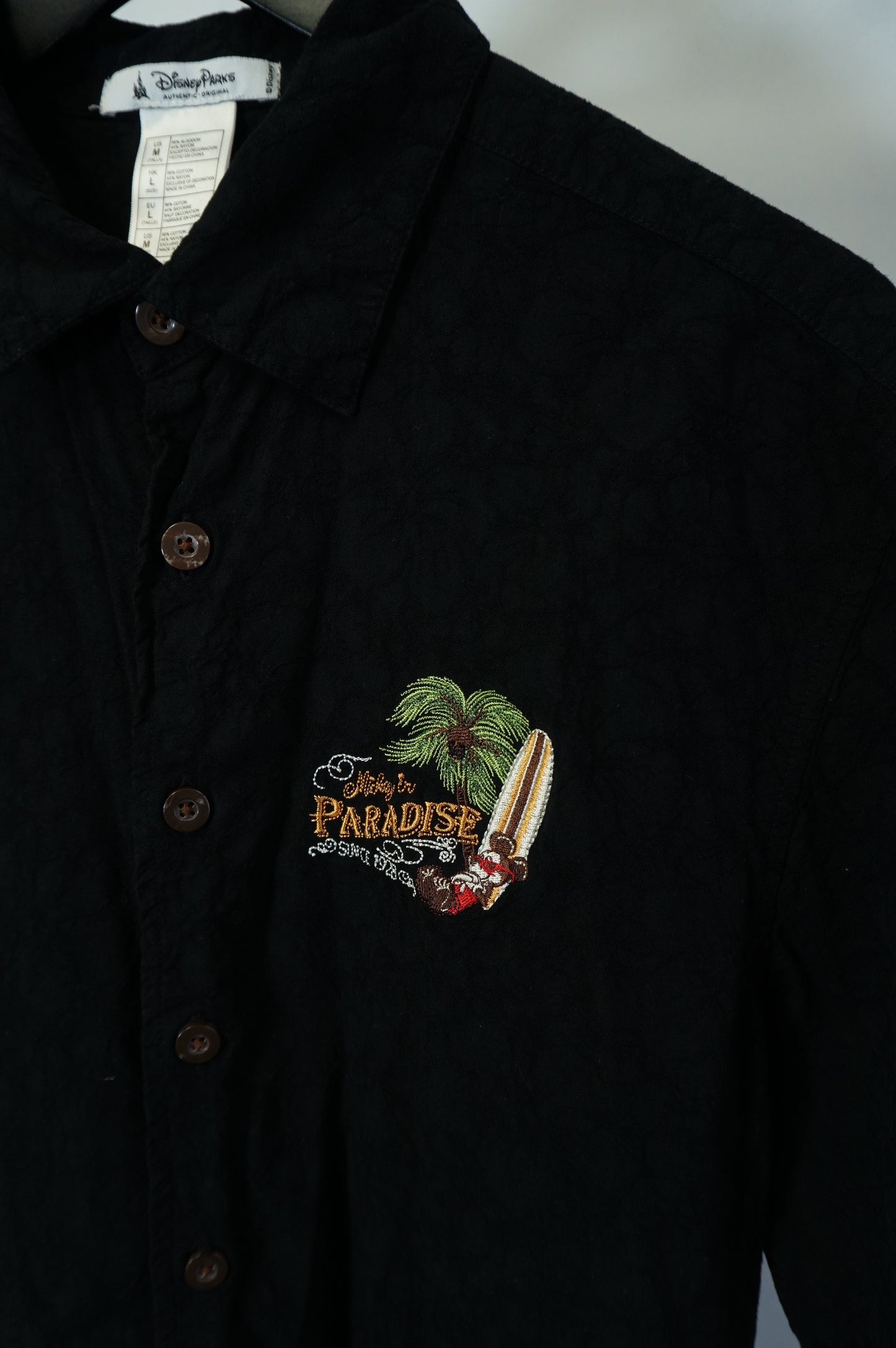 (M/L) Mickey In Paradise Button Up Shirt