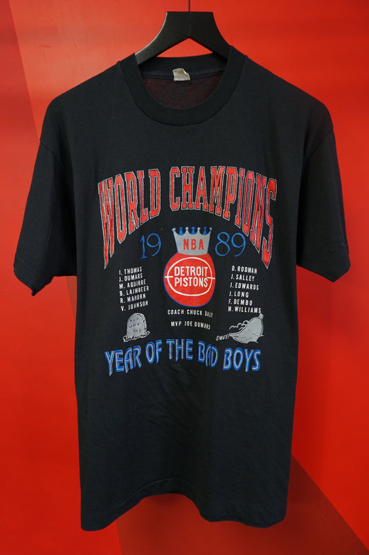 (XL/XXL) 1989 Detroit Pistons NBA Champs Single Stitch T-Shirt