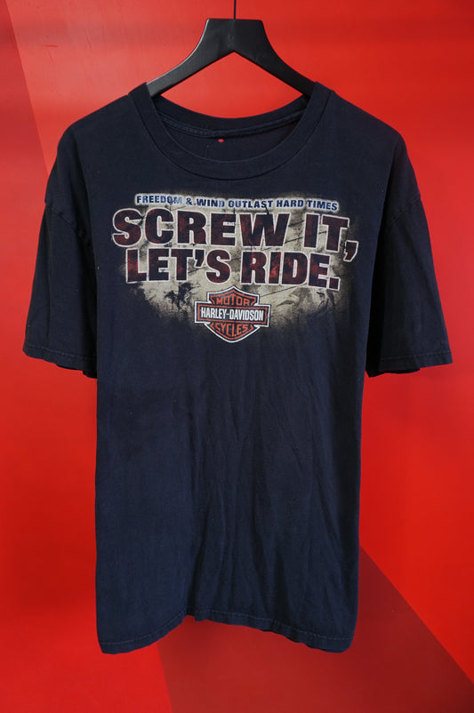 (XL) 2009 Houston Harley Davidson Screw It. Let's Ride T-Shirt