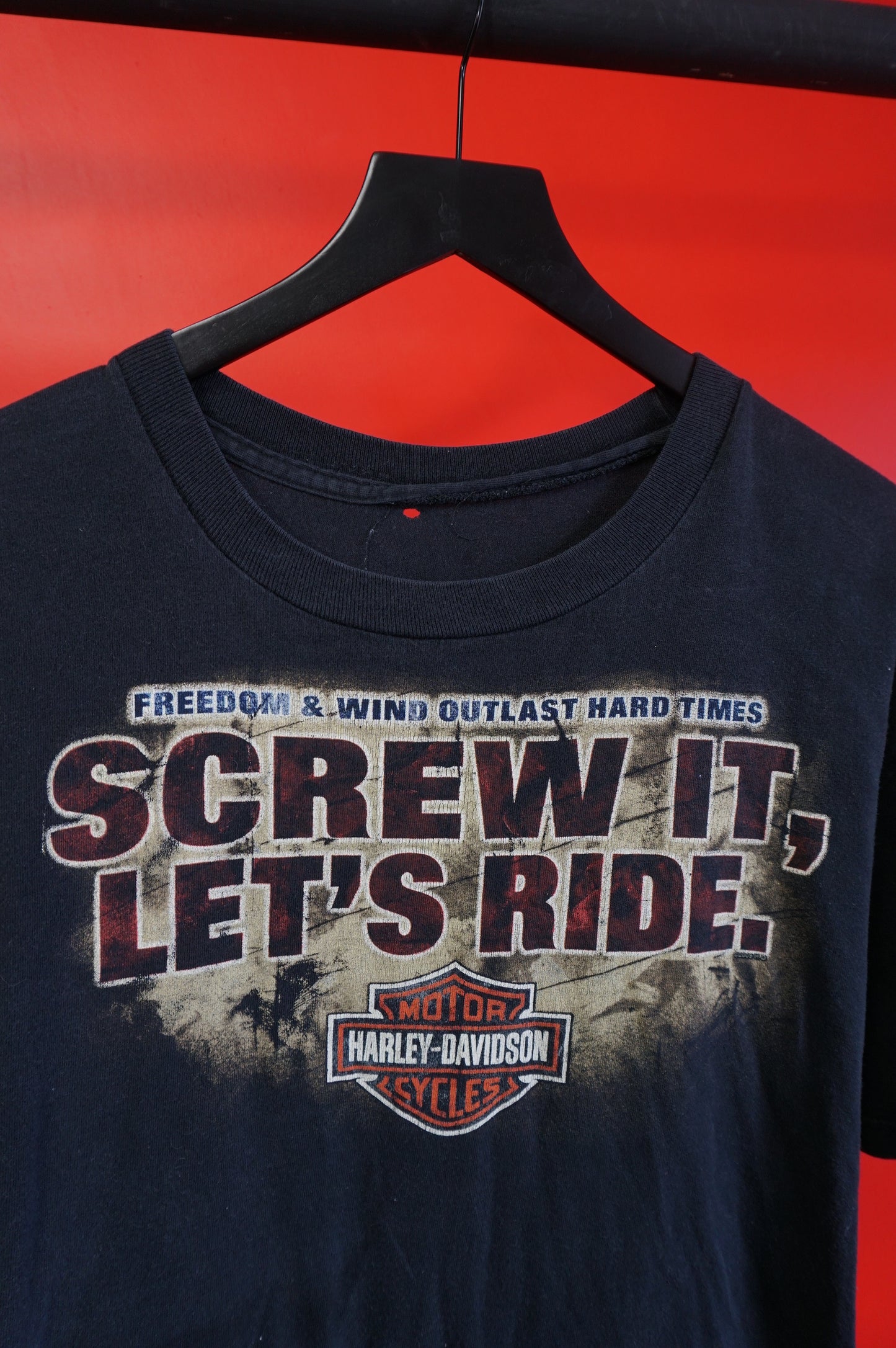 (XL) 2009 Houston Harley Davidson Screw It. Let's Ride T-Shirt