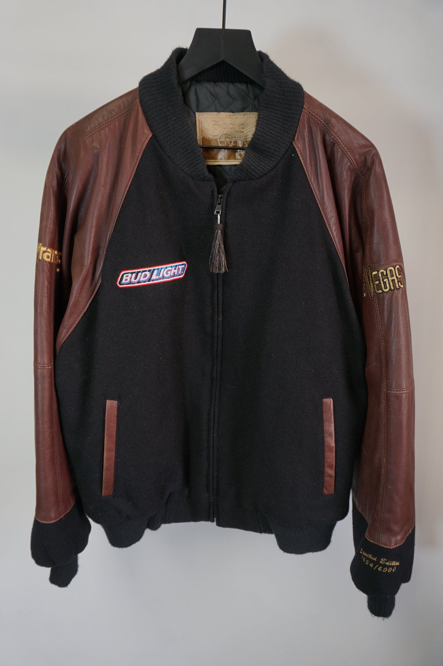 (XL) Vintage Bud Light Bull Riding World Championship 2000 Limited Edition Leather Varsity Jacket
