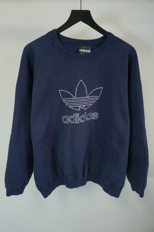 (L/XL) USA Made Navy Adidas Crewneck