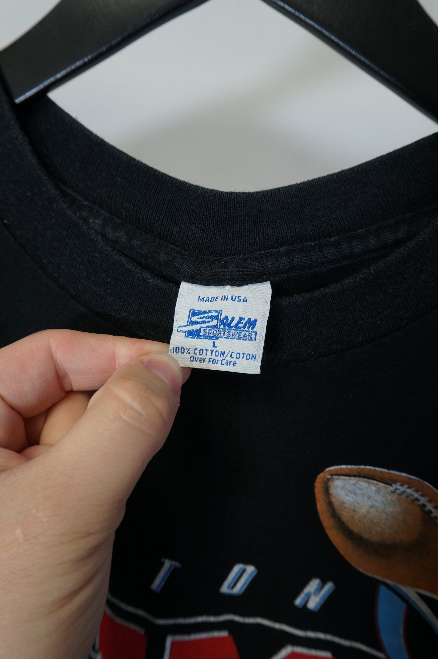 (M/L) 1992 Houston Oilers Aerial Assault Single Stitch T-Shirt