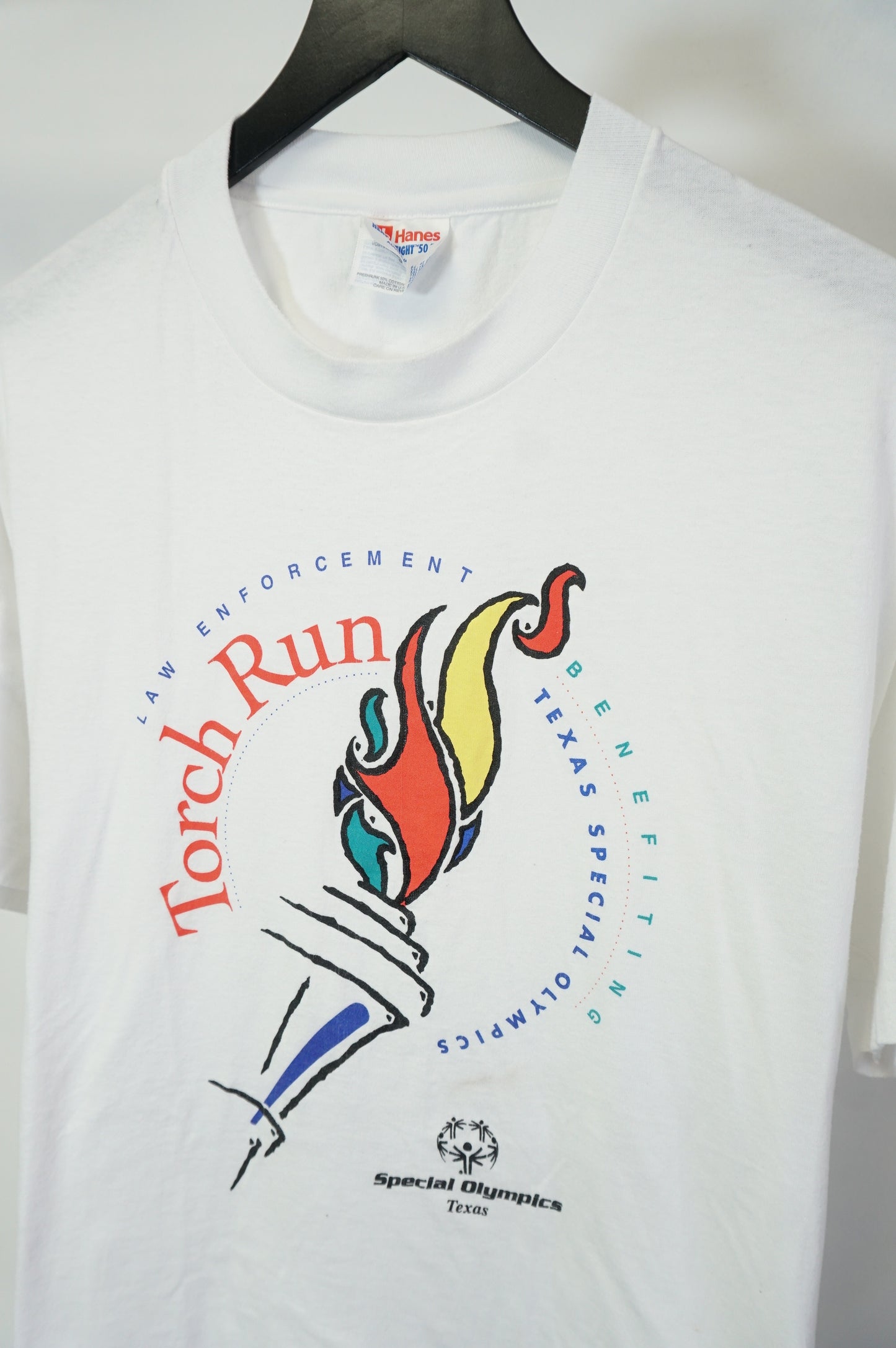(L) Texas Special Olympics Torch Run Single Stitch T-Shirt