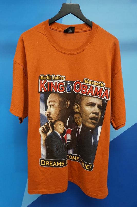 (XXL) Martin Luther King & Obama Dreams Do Come True T-Shirt