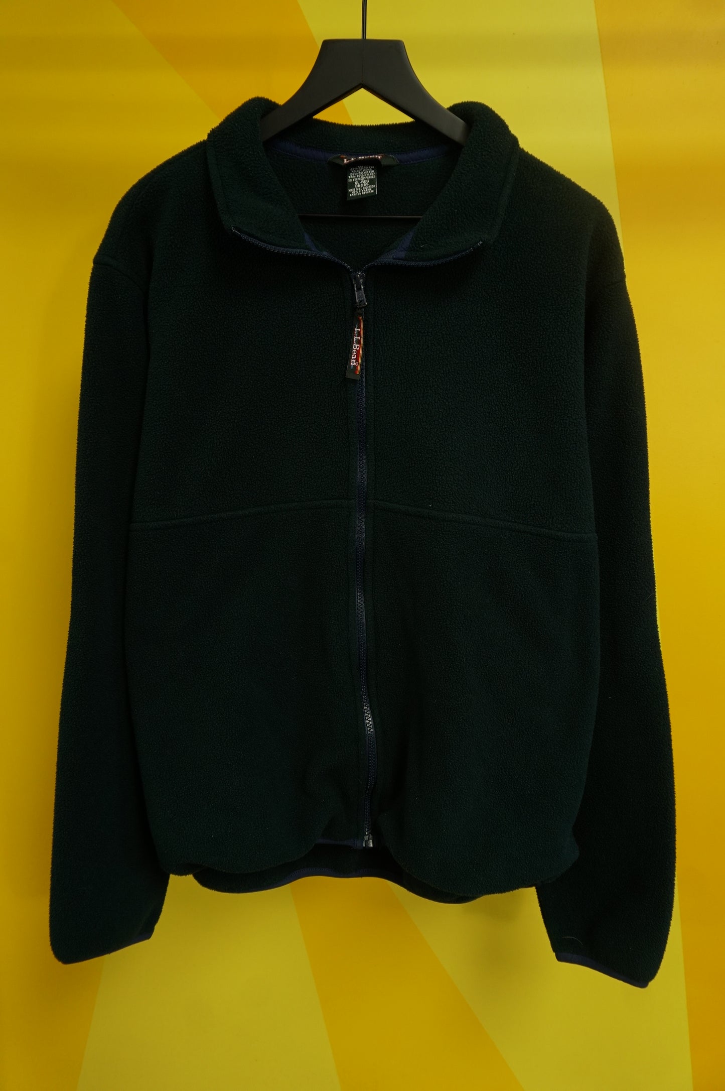 (XL) Vtg LL Bean Forest Green Full Zip Fleece