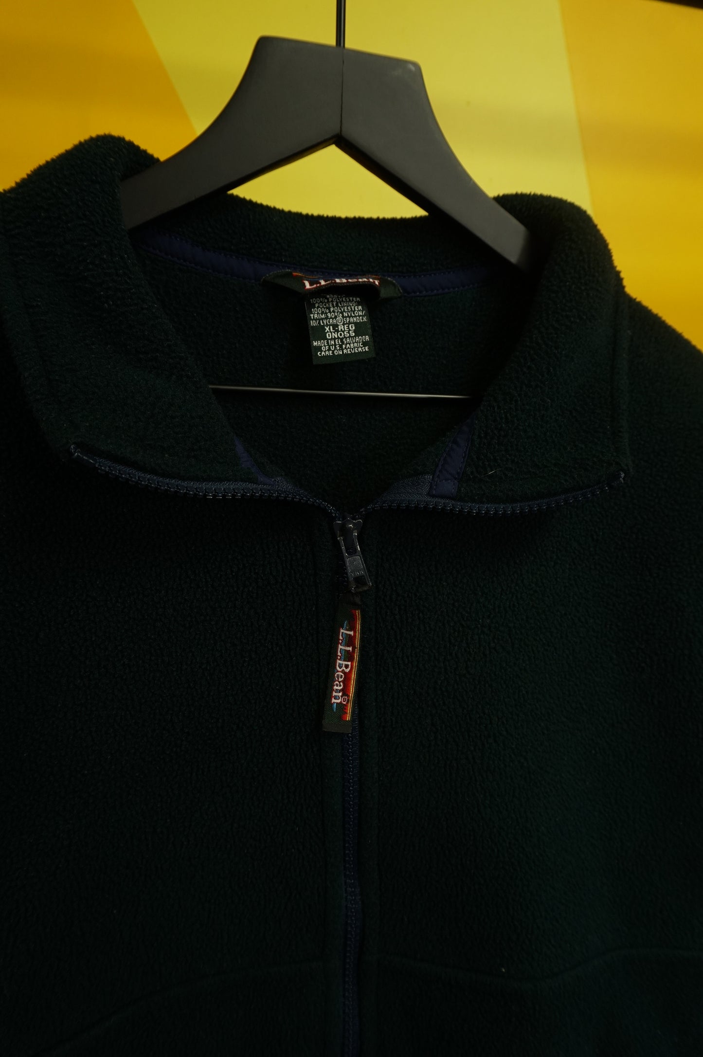 (XL) Vtg LL Bean Forest Green Full Zip Fleece