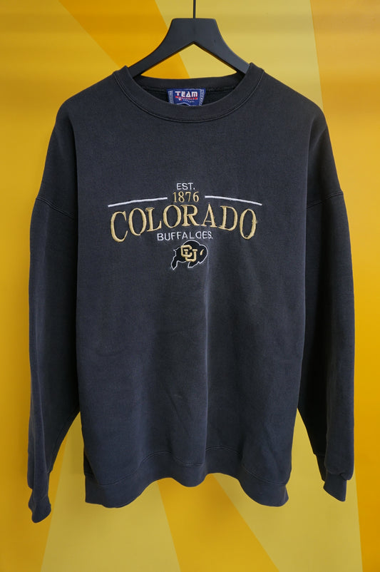 (XXL) USA Made Colorado Buffaloes Embroidered Crewneck