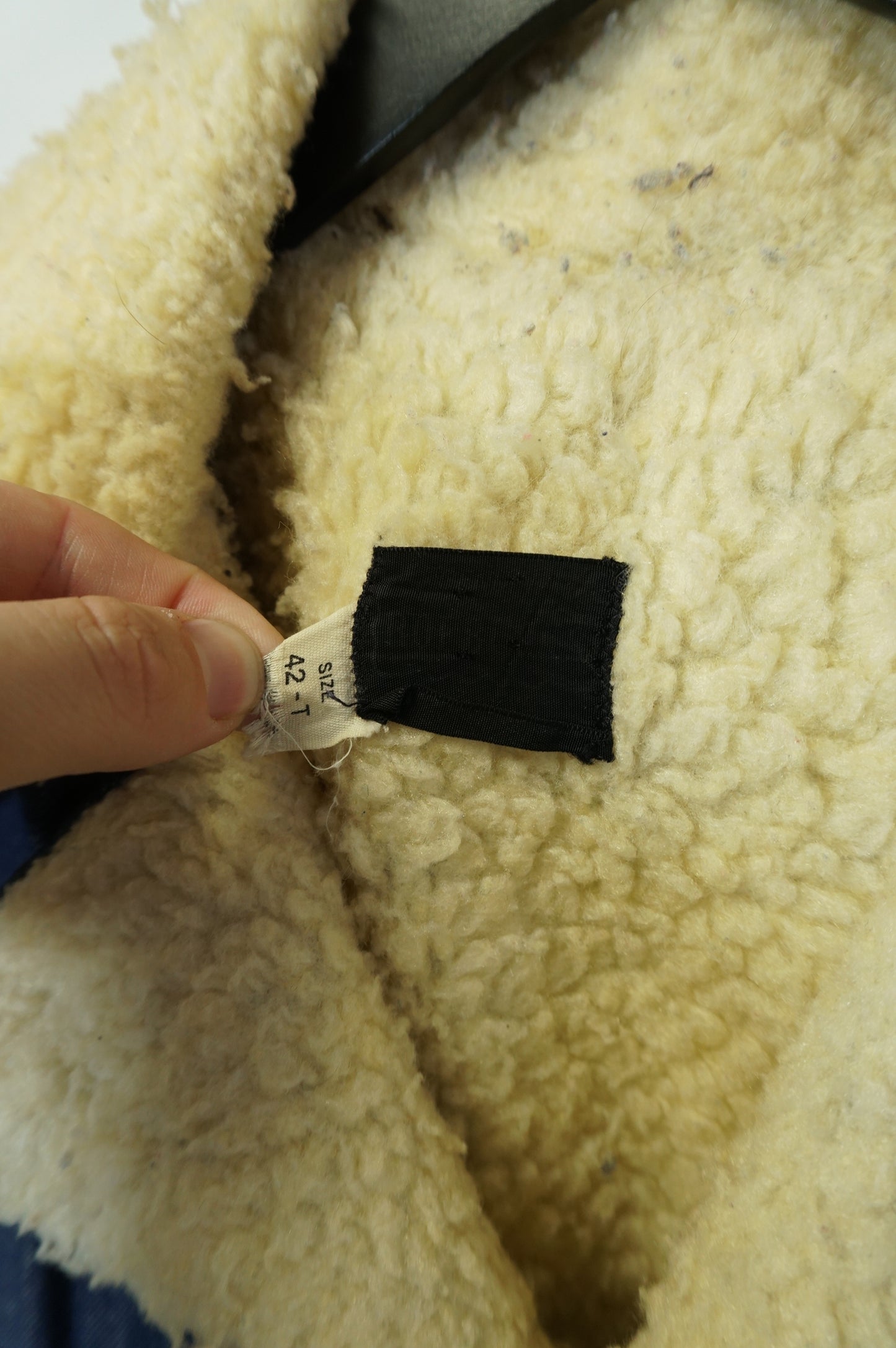 (L) 42T Vintage 70s Sears Roebucks Blue Denim Sherpa Lined Trucker Jacket