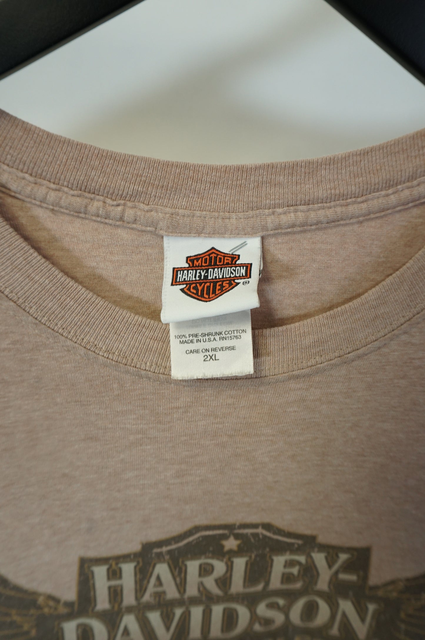 (XL/XXL) Vintage Hales Harley Davidson Ohio Tan Biker T-Shirt