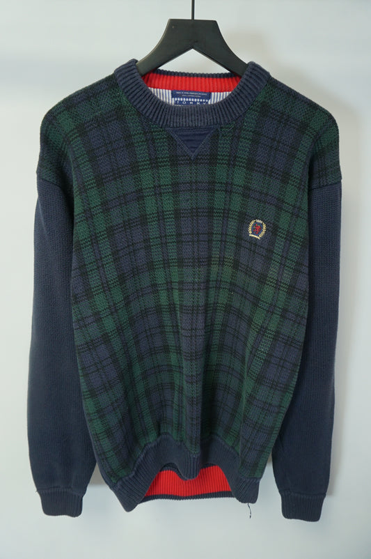 (XL) Vintage Tommy Hilfiger 90s Knit Plaid Sweater