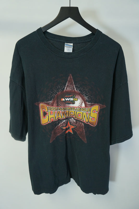 (XXL) 2005 Houston Astros National League Champs Vintage T-Shirt